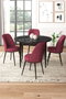 Hanah Home Tor Juego de Mesa y Sillas de Comedor, Mármol Negro y Burdeos